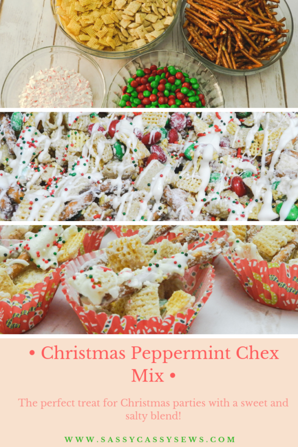 Christmas Peppermint Chex Mix | Sassy Cassy's