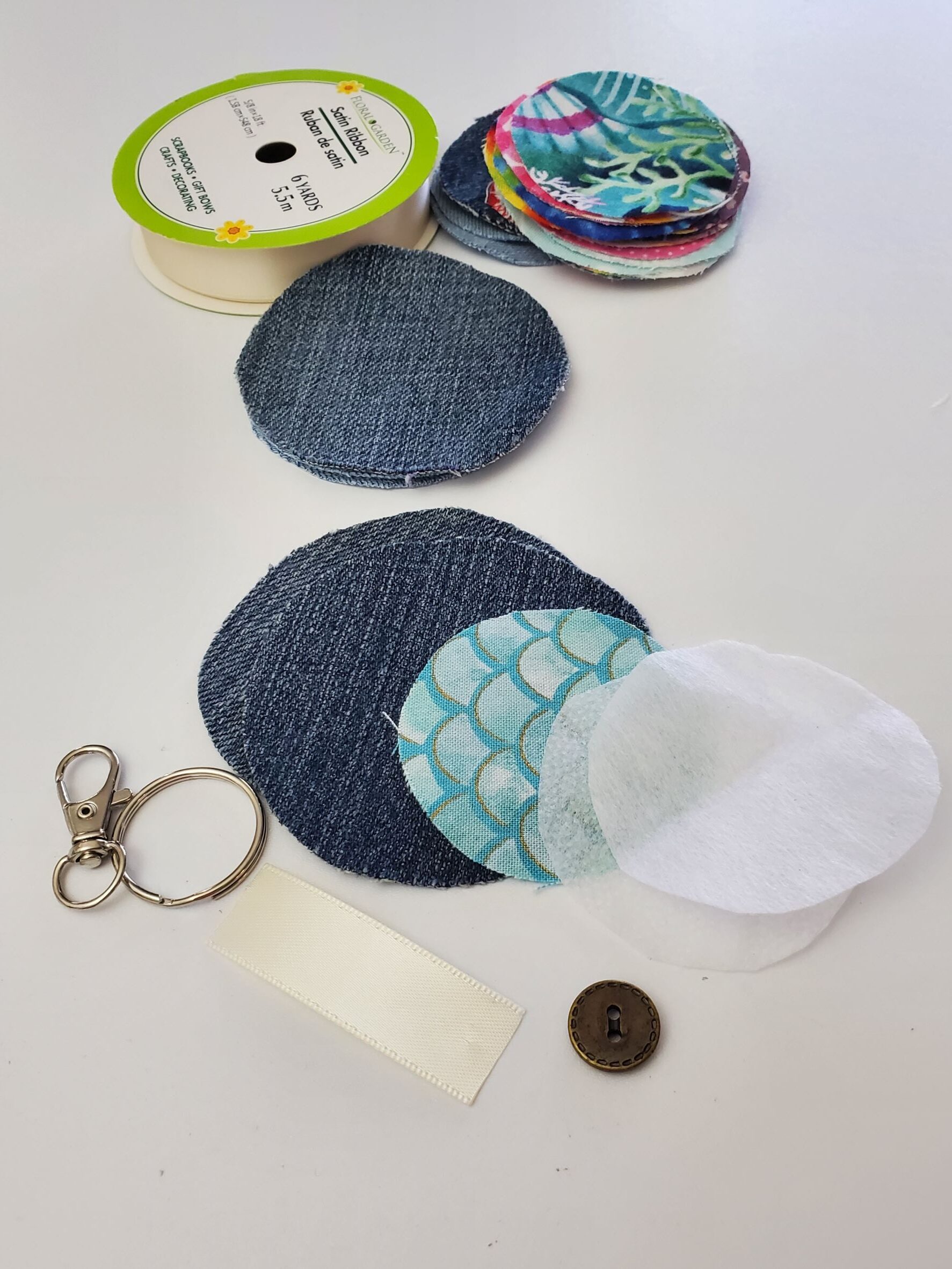 How To Sew An Upcycled Keychain From Old Denim & Fabric Scraps
