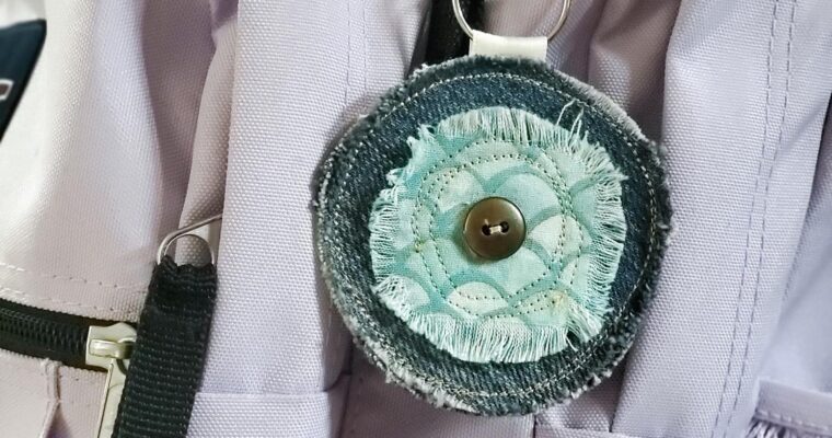 How To Sew An Upcycled Keychain From Old Denim & Fabric Scraps